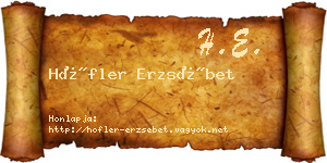 Höfler Erzsébet névjegykártya