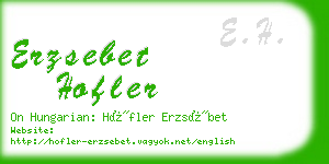 erzsebet hofler business card